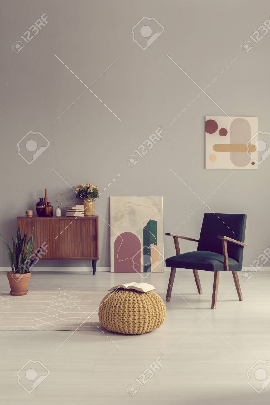 Mid century living room interior design with retro furniture - 121161416 Mid century living room interior design with retro furniture - 121161416