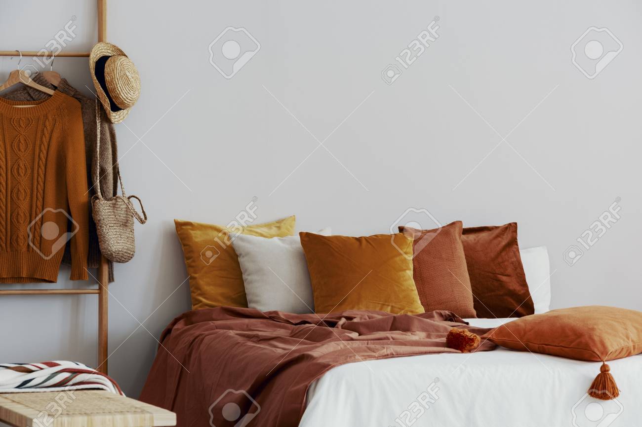 orange bed pillows