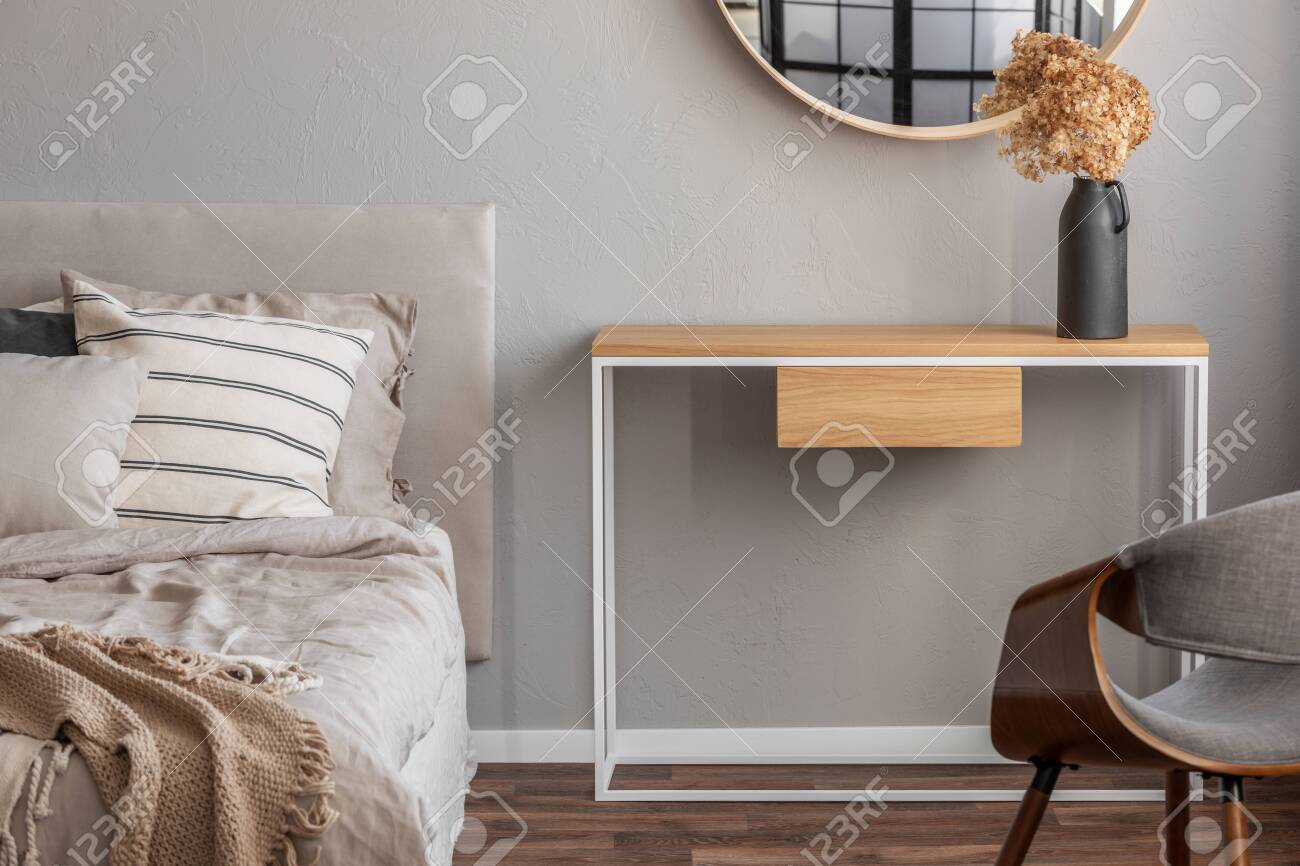 Trendy Wing Back Chair In Fancy Bedroom Interior With Elegant
