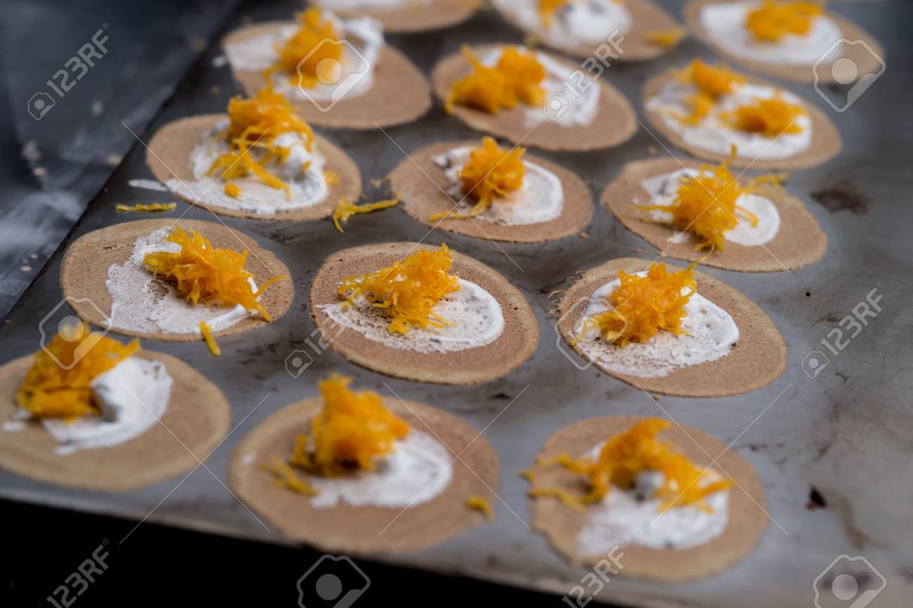 Thai Crepe Dessert Delicious Thailand Street Food Stock Photo