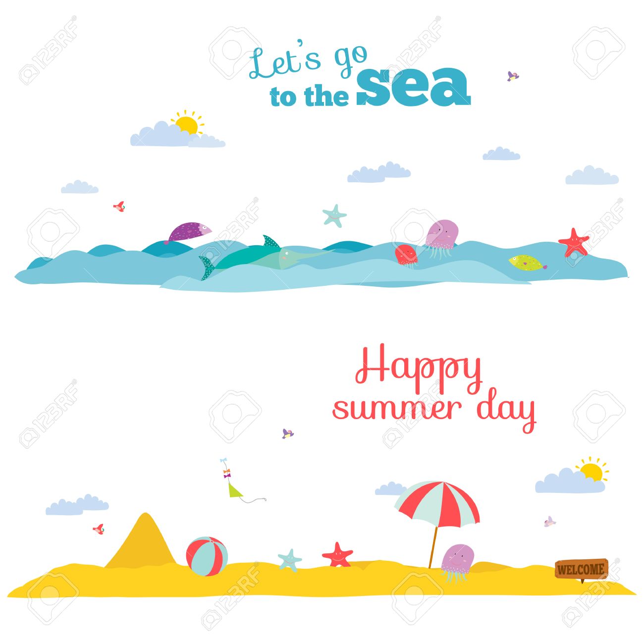 vector illustration banners for tourism or camp for kids in a