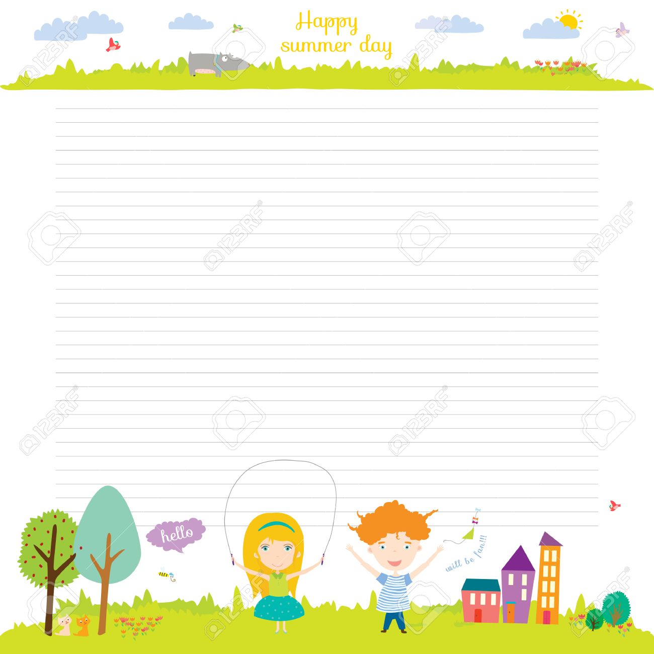 Back To School Design. Cute And Cartoon Illustration Spring, Summer And  Autumn Background. Vector Design Elements For Notebook, Diary, Organizer  And Other School Template Design. Royalty Free SVG, Cliparts, Vectors, And  Stock