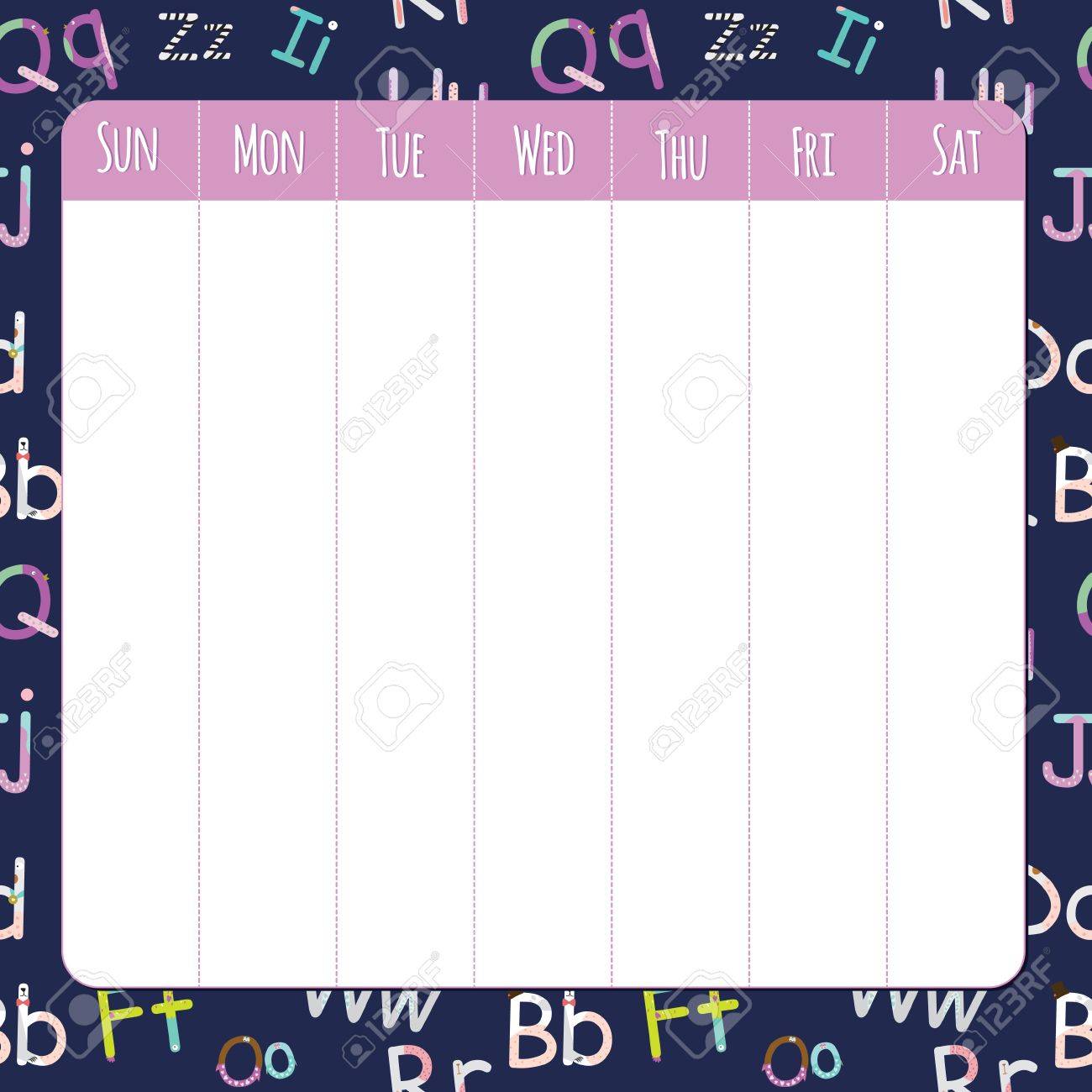 cute timetable