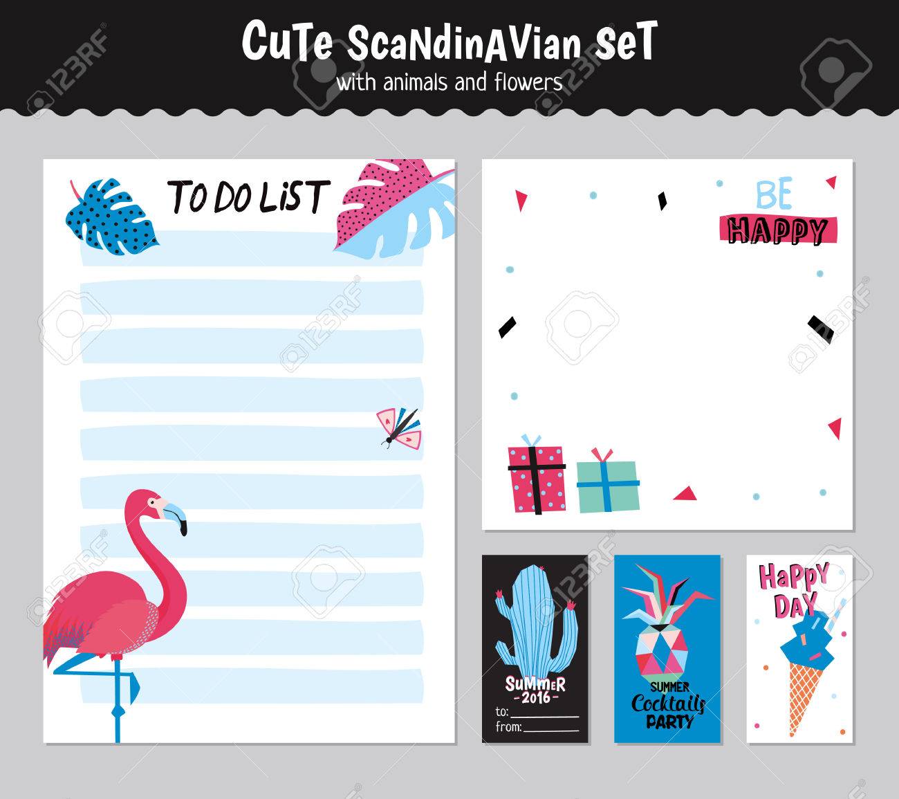 scandinavian weekly and daily planner template organizer and summer to do list template