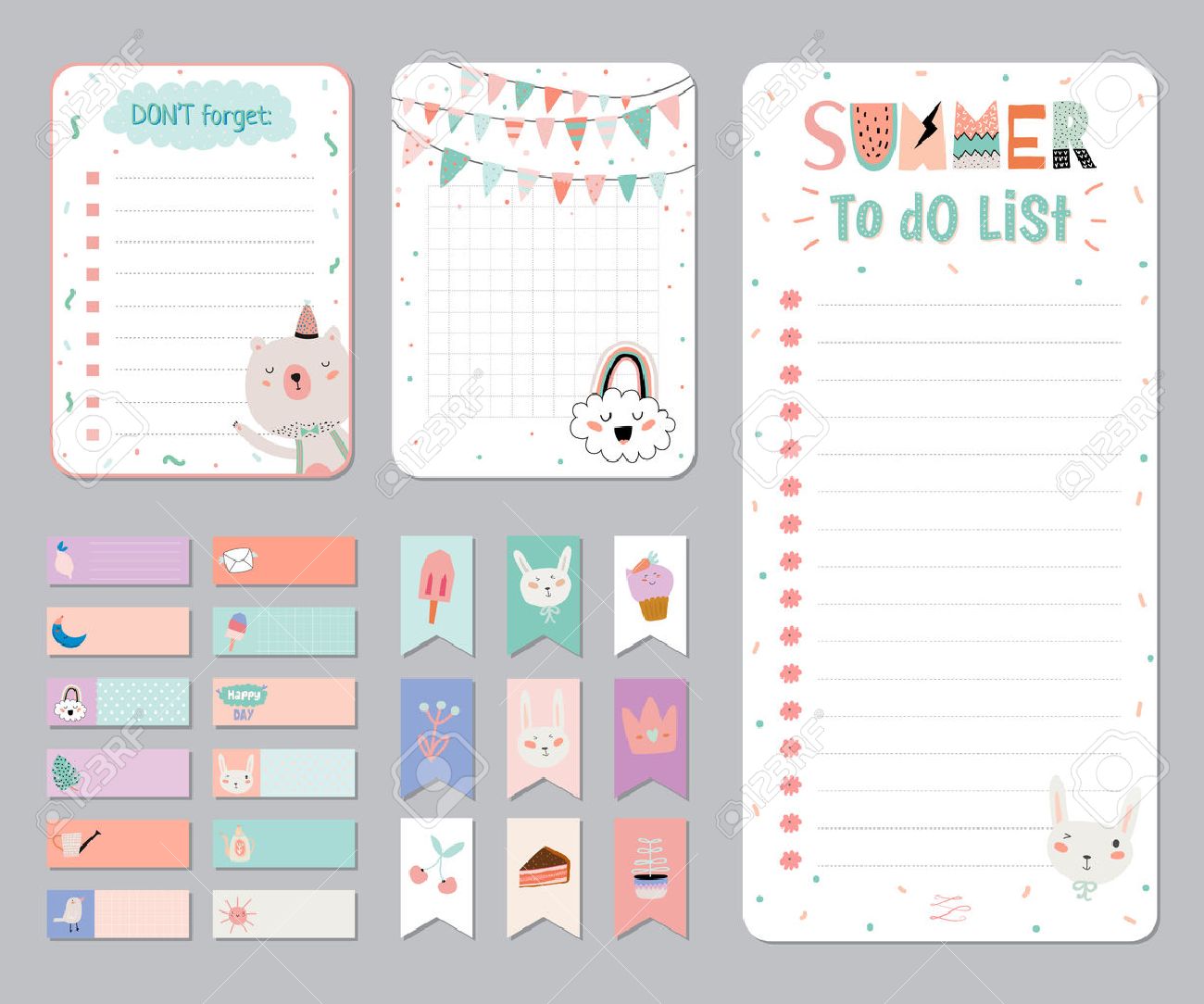 weekly calendar with notes
