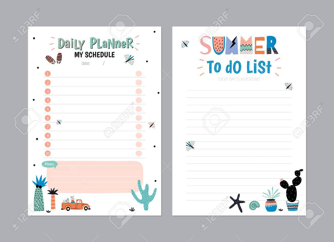 scandinavian weekly and daily planner template organizer and daily planner organizer