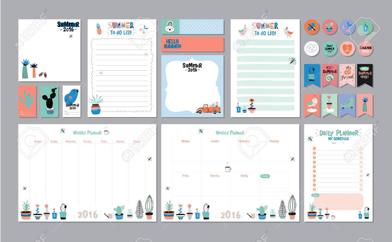 scandinavian weekly and daily planner template organizer and