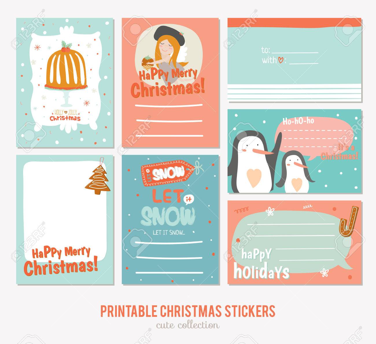 collection of cute vector journaling cards notes stickers