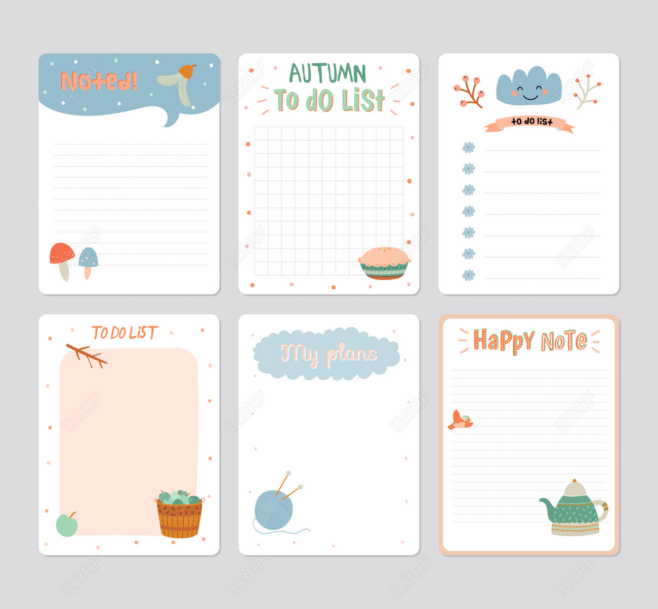 cute daily calendar and to do list template note paper and stickers