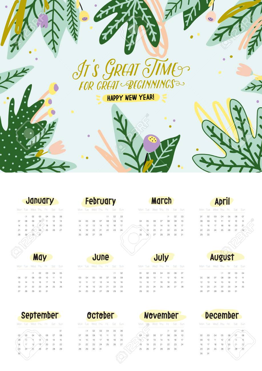 cute 2019 calendar yearly planner calendar with all months cute schedule planner