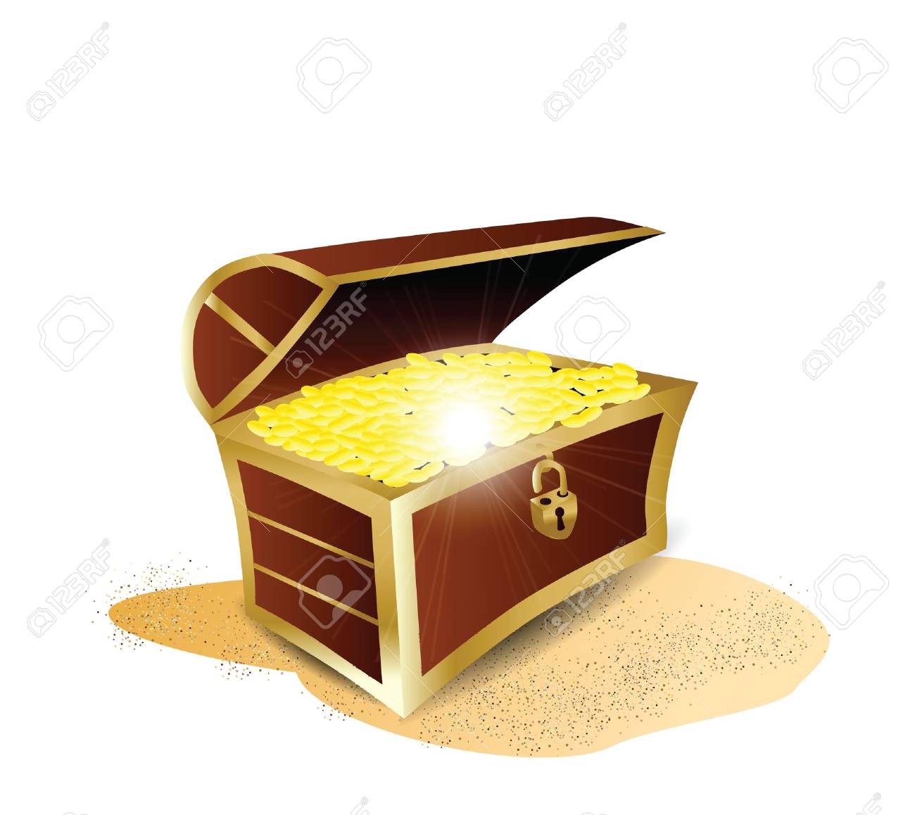 ゴールドのイラストの完全な宝物 のイラスト素材 ベクタ Image