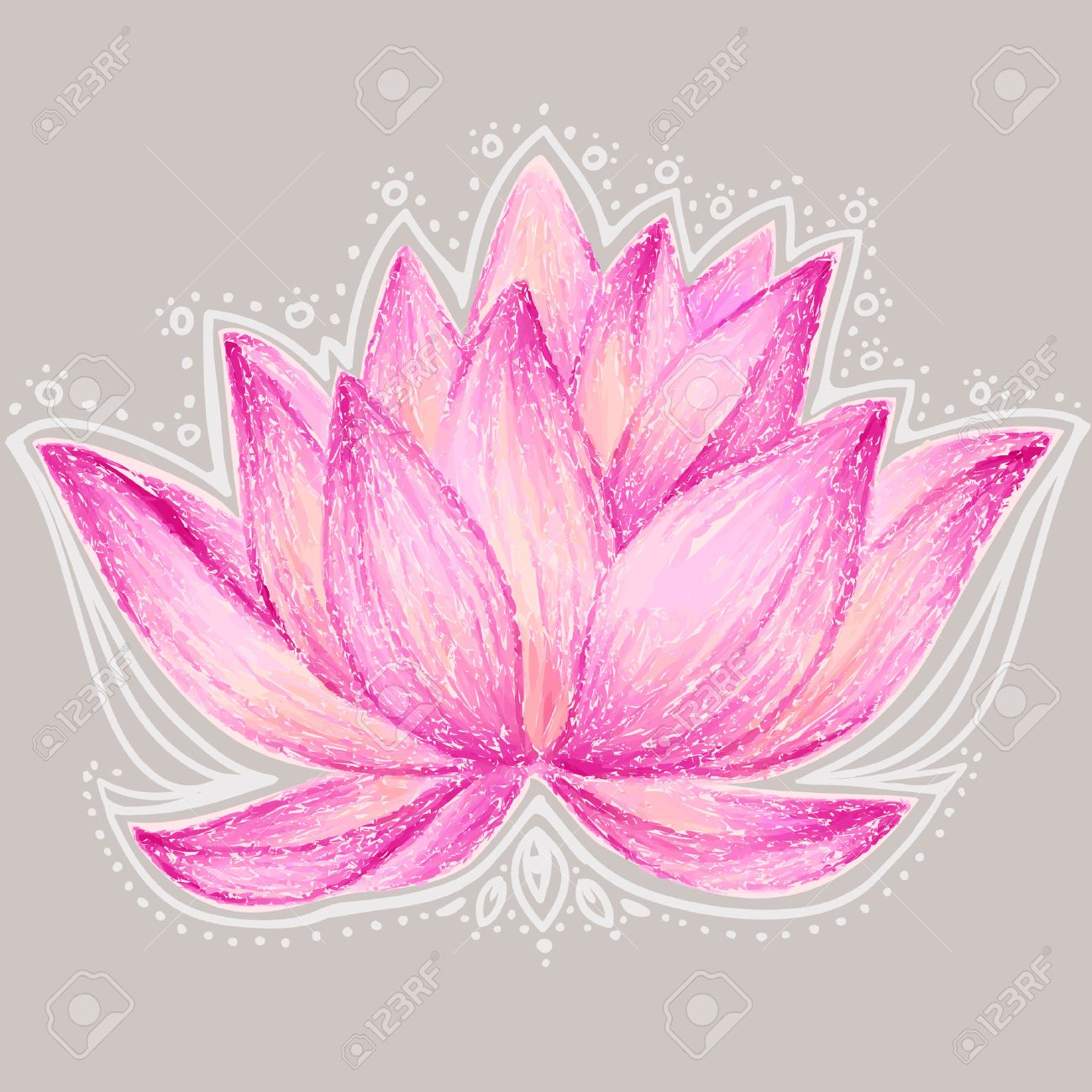 美しい蓮の花のイラスト ロータス フラワー デザイン カード のイラスト素材 ベクタ Image