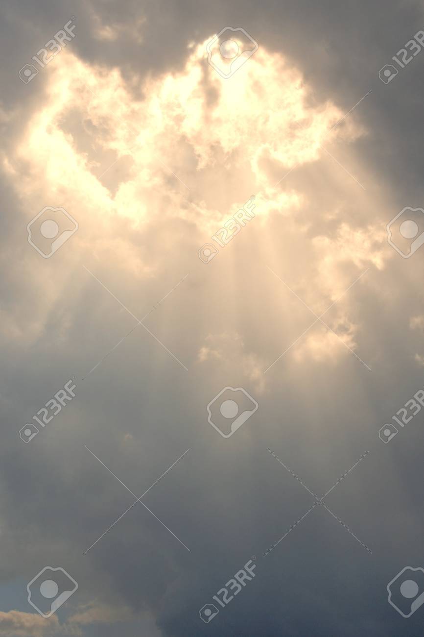 Bright God-rays And Light Burst In Heavenly Clouds Stock Photo, Picture and  Royalty Free Image. Image 12677498.