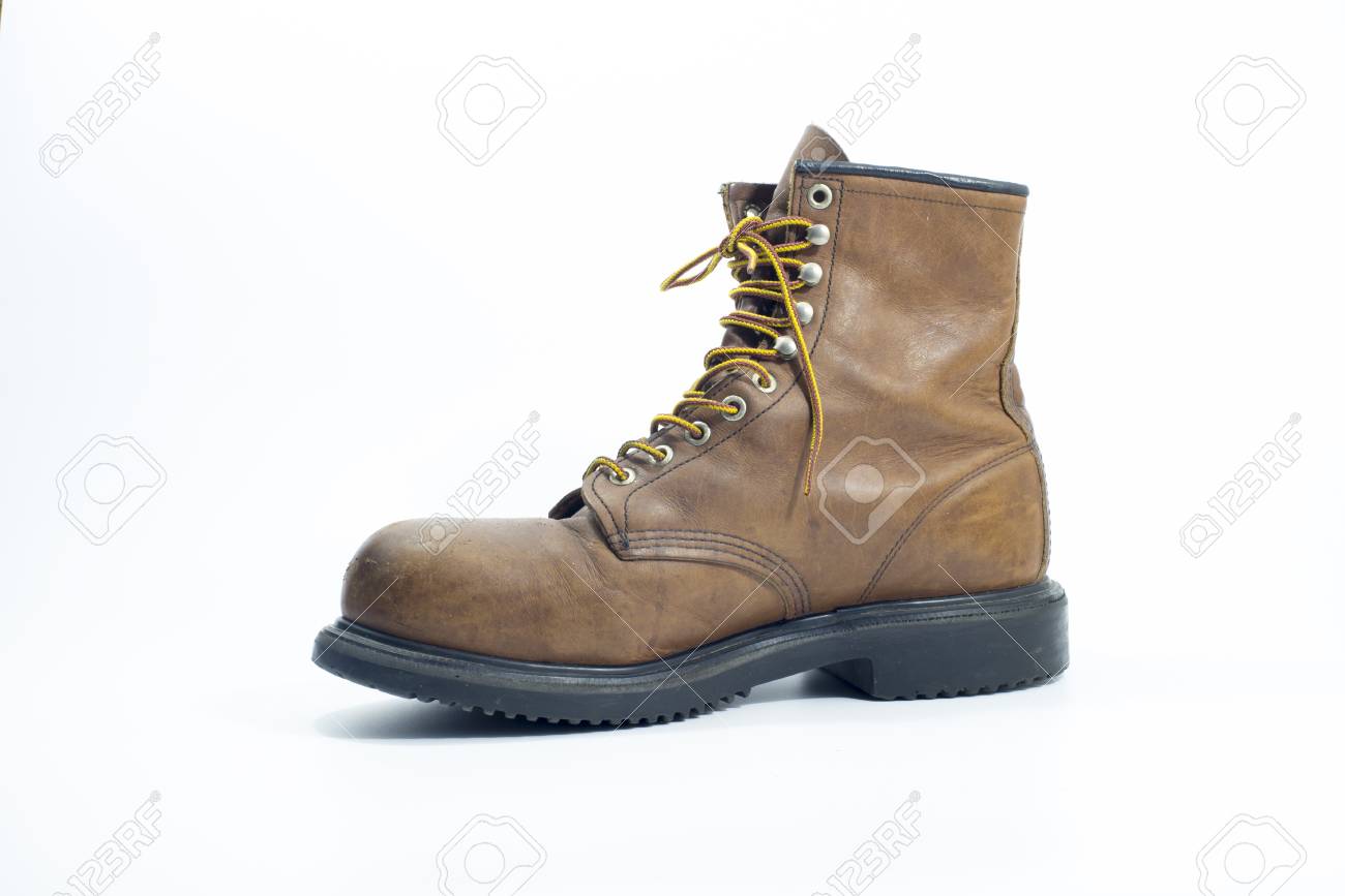 worn work boots