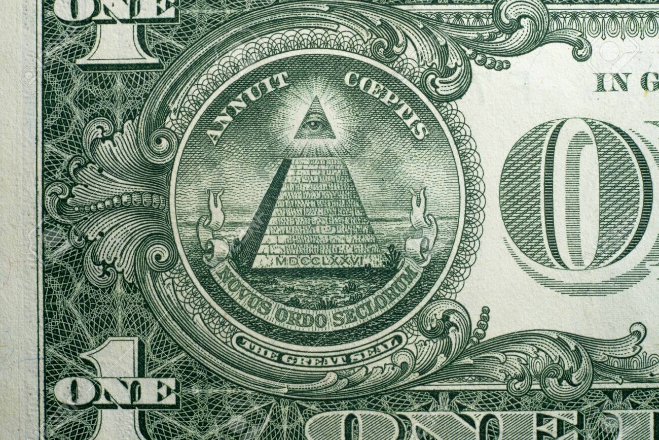 미국 1달러 지폐 뒷면에 있는 Annuit Coeptis 모토와 섭리의 눈. 로열티 무료 사진, 그림, 이미지 그리고 스톡포토그래피.  Image 145250162