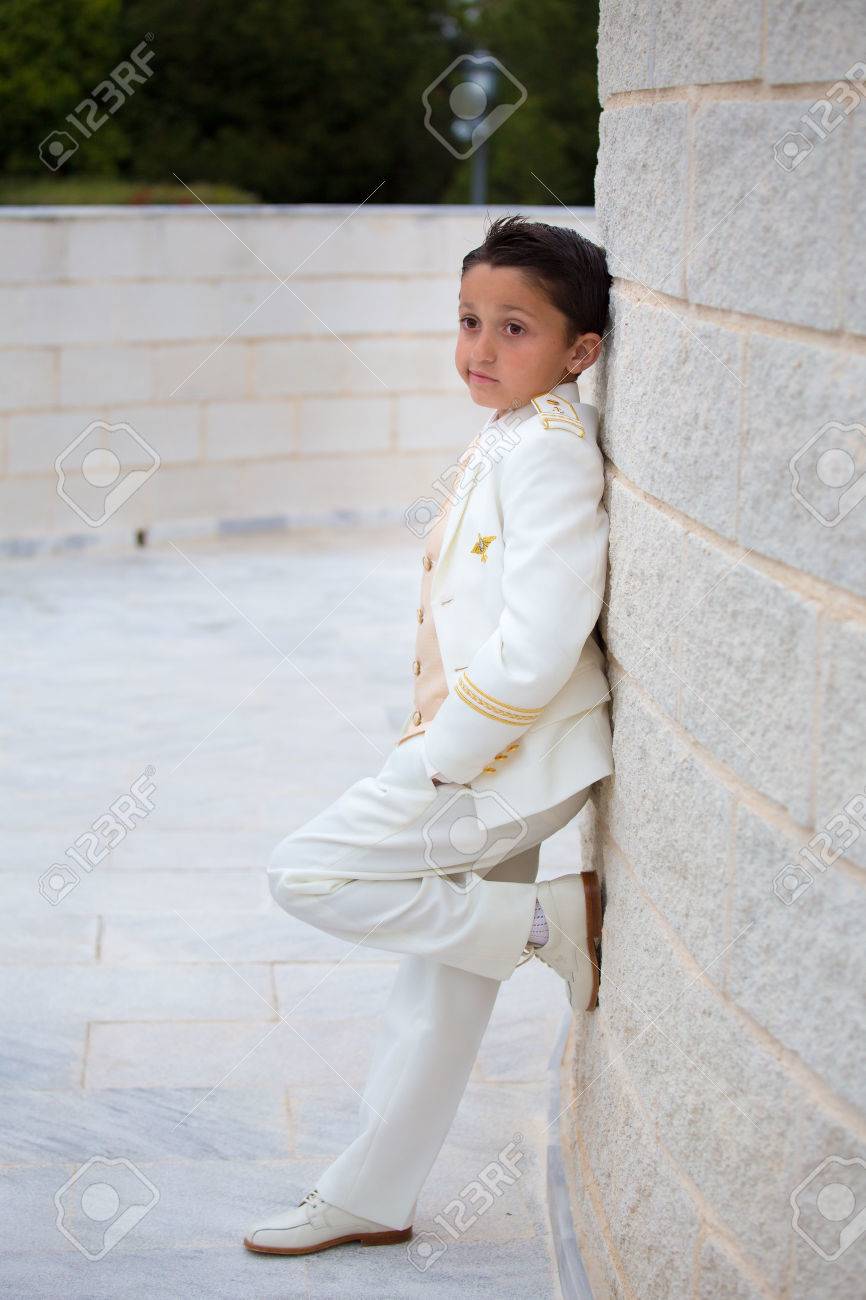 white first communion suit