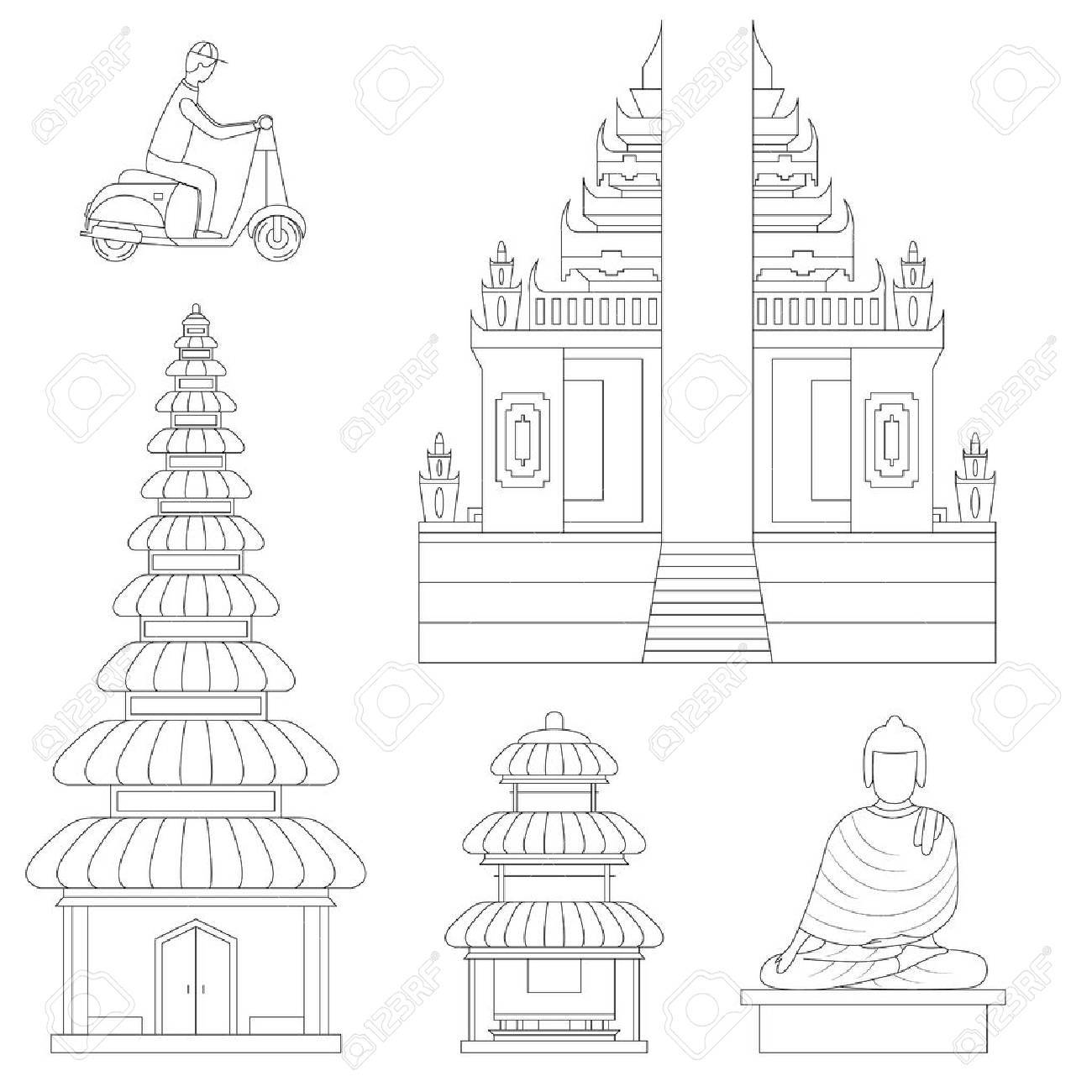 Bali Thin Line Art Building Pixel Perfect Art. Material Design. Vector illustration - 64155378 Bali Thin Line Art Building Pixel Perfect Art. Material Design. Vector illustration - 64155378