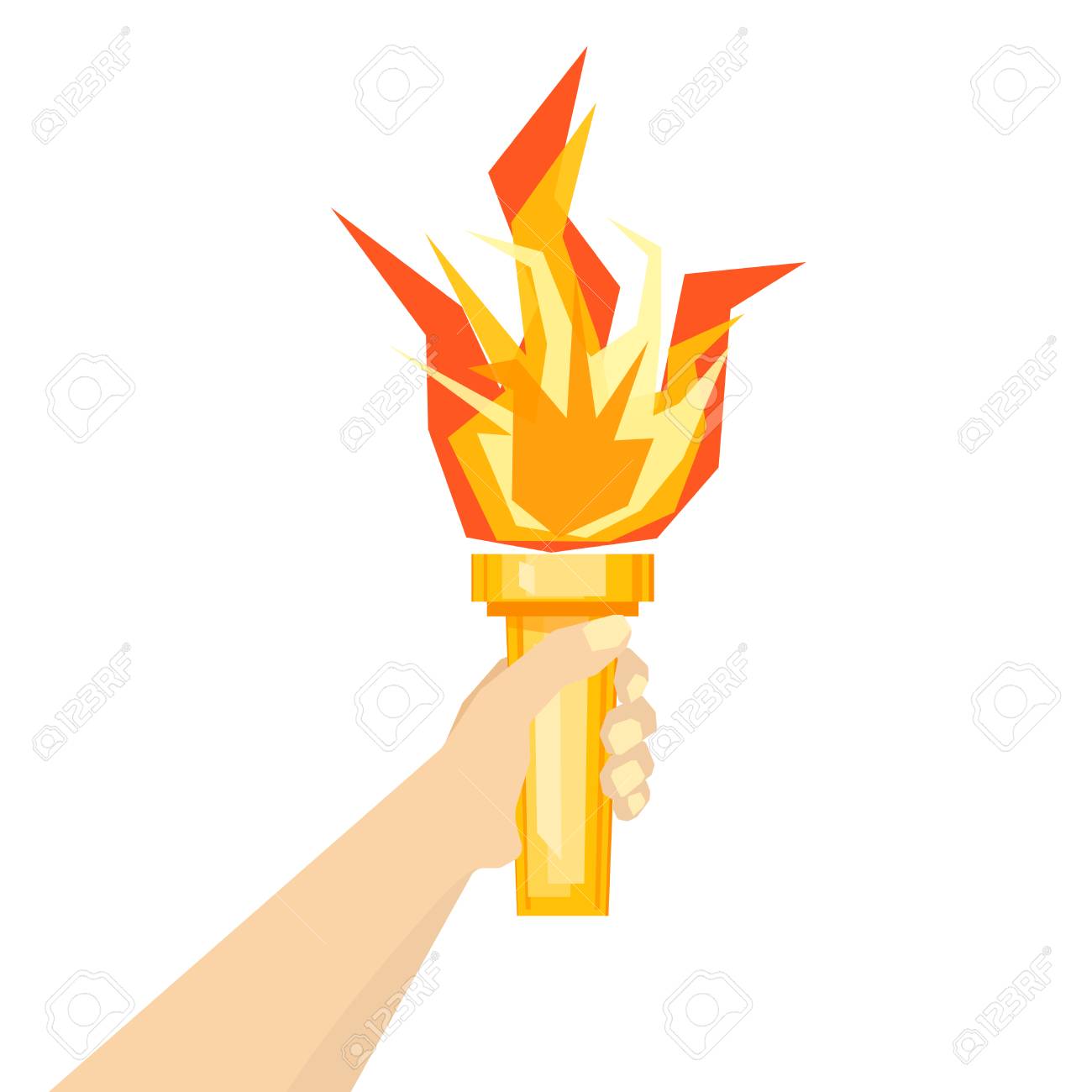 Human Hand With Fire Torch Vector Royalty Free Cliparts Vectors And Stock Illustration Image 70792136
