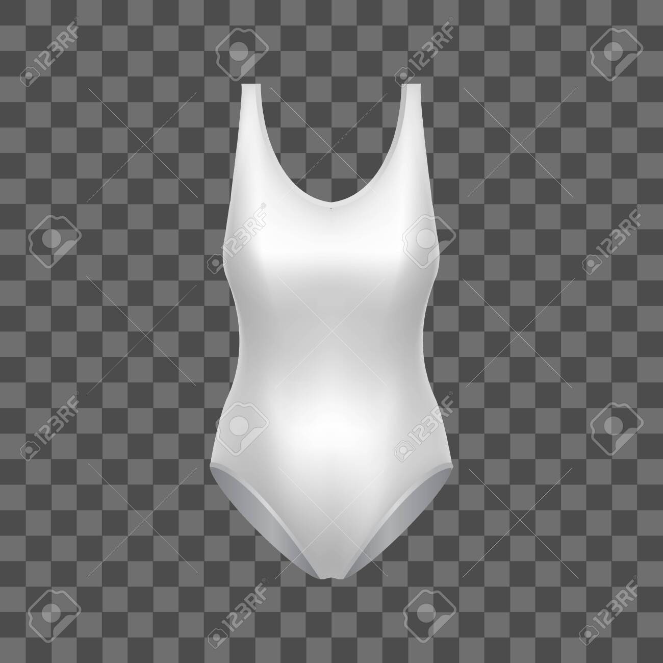 Download Realistic Detailed 3d White Blank Swimsuit Woman Template Mockup Royalty Free Cliparts Vectors And Stock Illustration Image 129791882