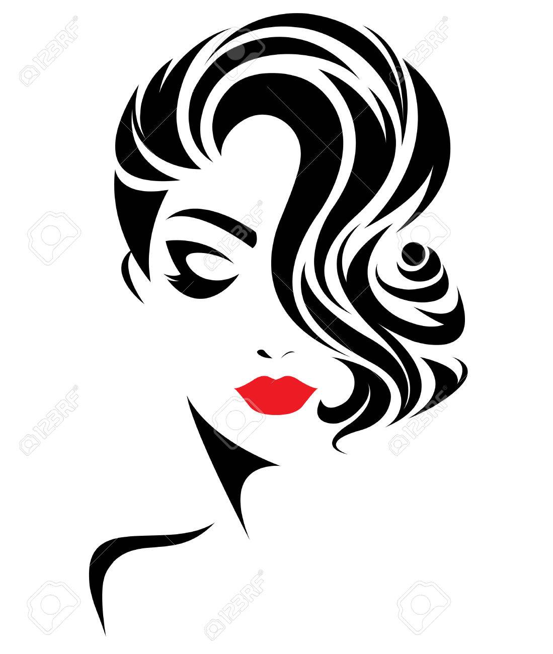 illustration of women short hair style icon, logo women face on white background, vector - 66627298 illustration of women short hair style icon, logo women face on white background, vector - 66627298