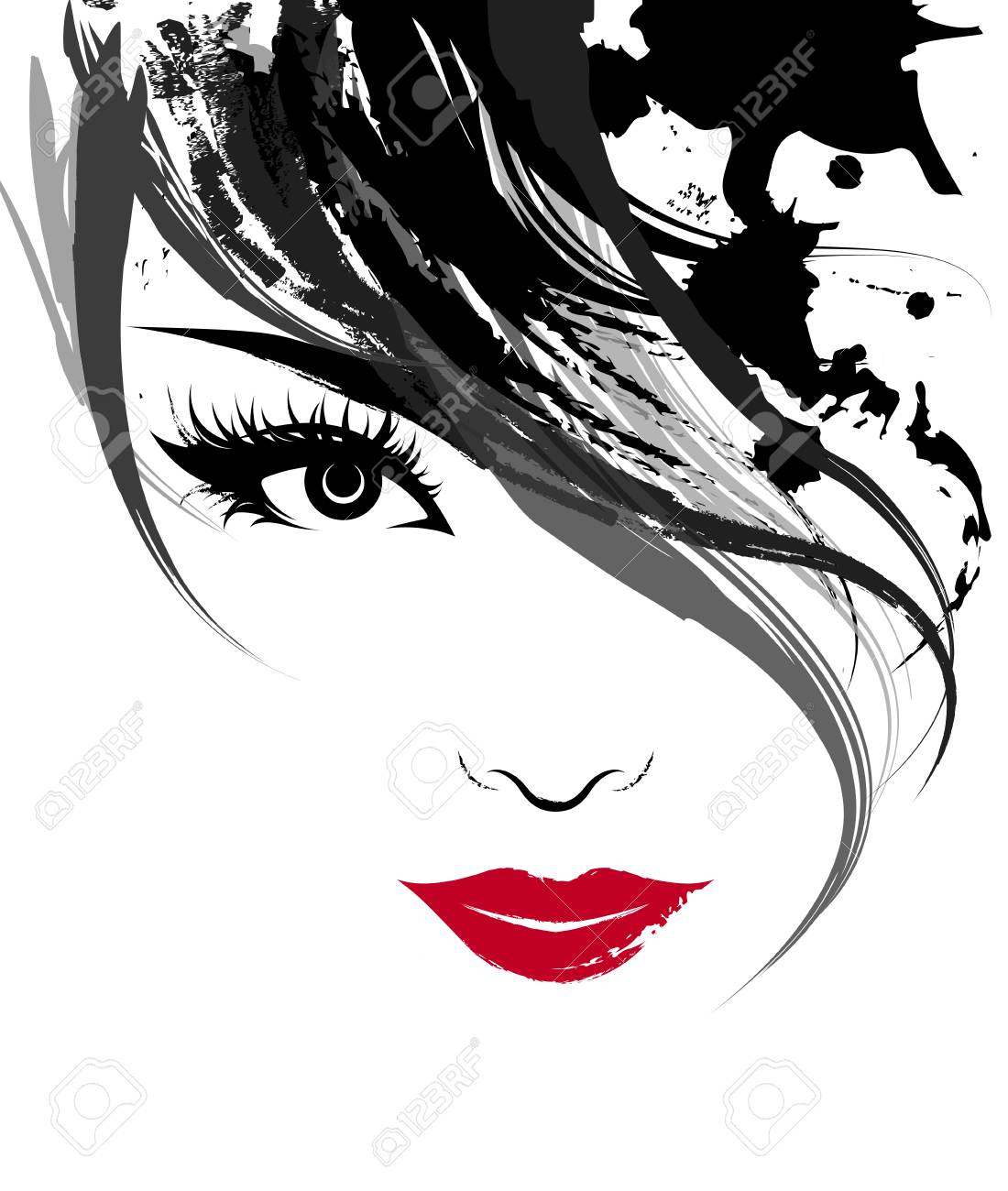 Illustration Of Beautiful Women, Logo Women Face Makeup On White  Background, Vector Royalty Free SVG, Cliparts, Vectors, and Stock  Illustration. Image 96950731., image size:1100x1300