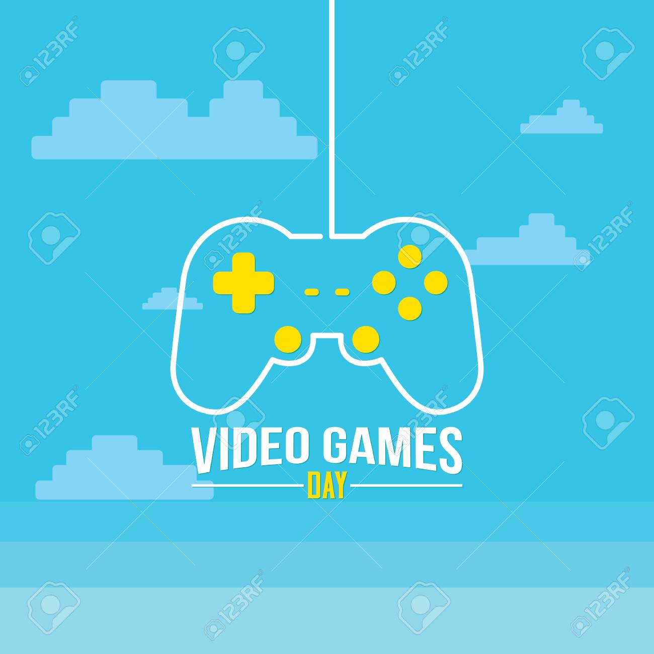 happy video games day vector illustration template design royalty video games template