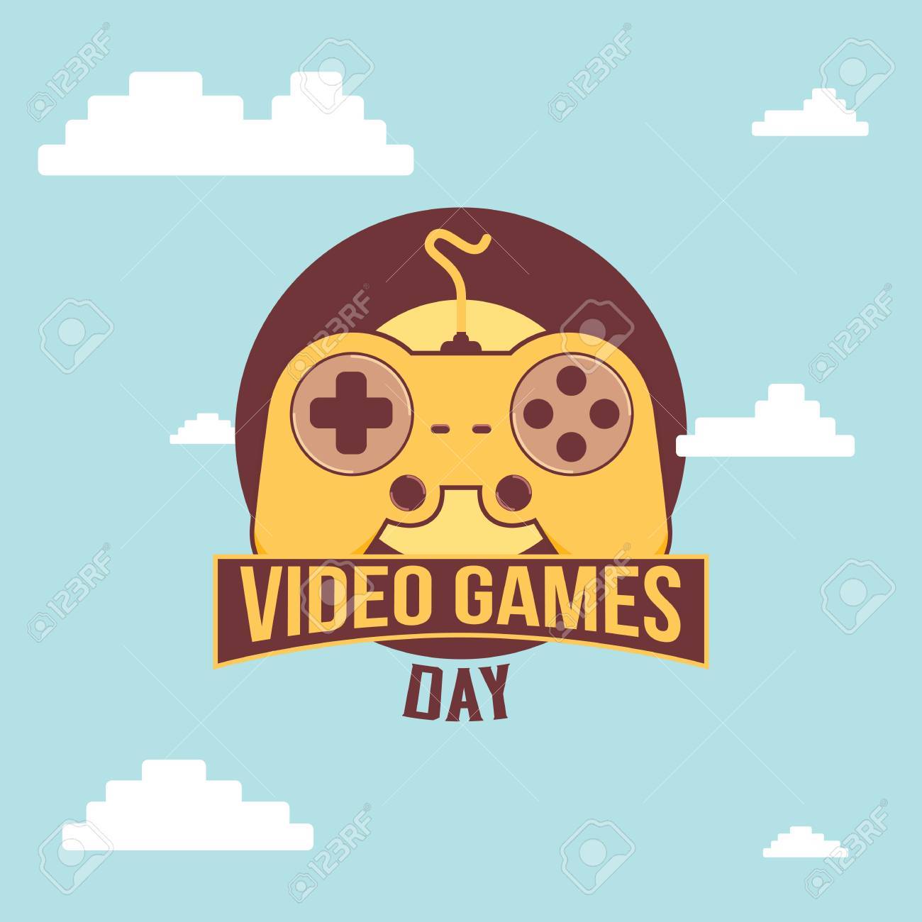 happy video games day vector illustration template design royalty video games template