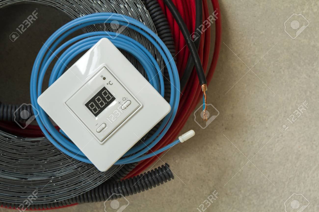 Heating Floor System Wires Cables And Control Panel Renovation