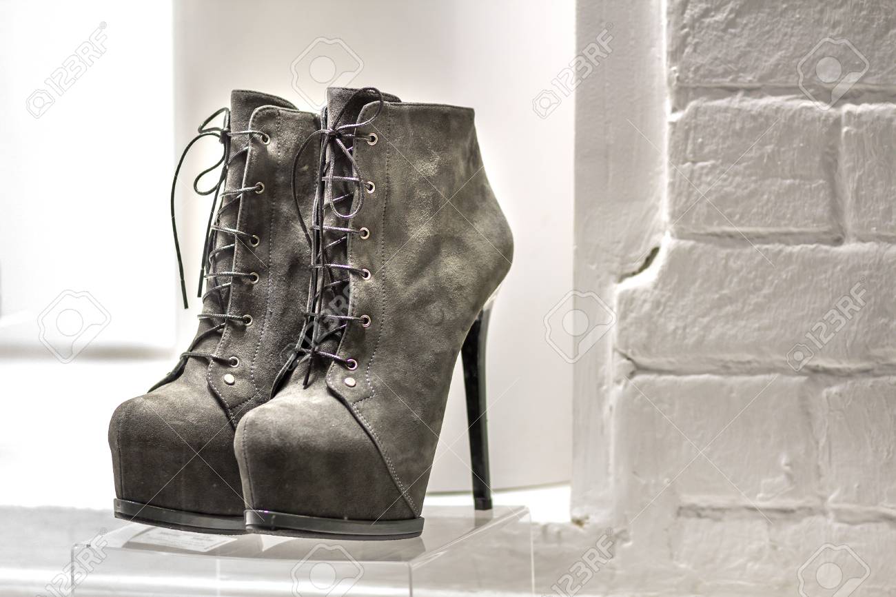 dark grey heeled shoes