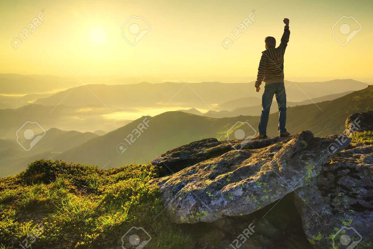 leder Decimal subtropisk Winner On The Mountain Top. Sport And Active Life Concept Stock Photo,  Picture And Royalty Free Image. Image 32803503.