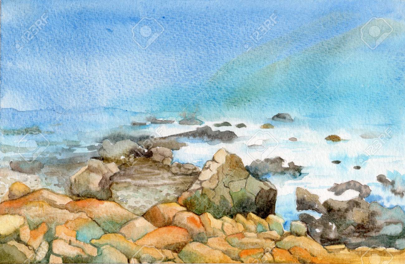 水彩画　海の絵 A must-see for watercolor beginners] How to paint beautiful oceans
