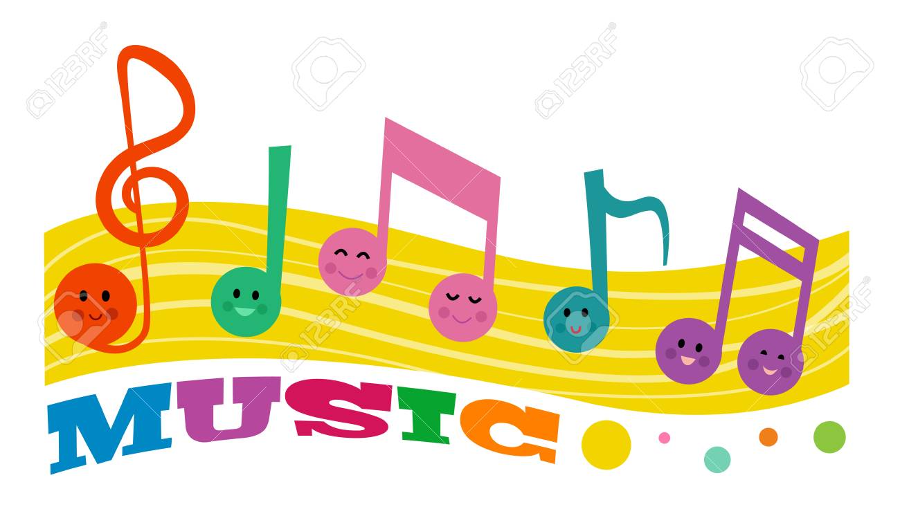 Bunte Clip Art Von Lachelnden Musiknoten Lizenzfrei Nutzbare Vektorgrafiken Clip Arts Illustrationen Image 95892231