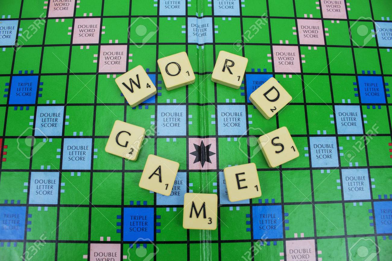the classic scrabble letter spelling out word games on a scrabble