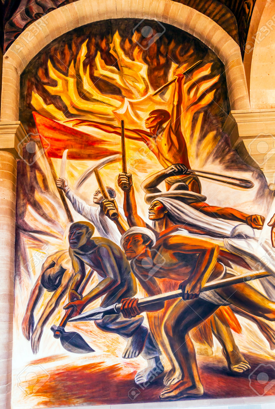 メキシコのグアナファト革命軍モラード壁画 Alhondiga デ Granaditas 独立博物館 戦いサイト 1810 メキシコ独立戦争のミゲル イダルゴが 1810 革命の最初の主要な戦いを導いた 1966 年にホセ チャベス モラード壁画 Gr の最後 の写真素材 画像素材 Image