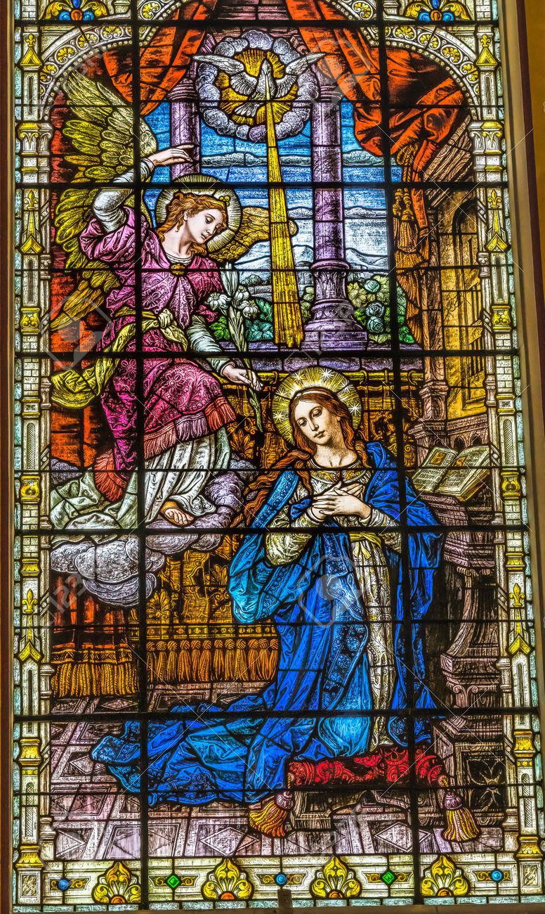 受胎告知聖母マリアステンドグラスジェスカトリック教会マイアミ