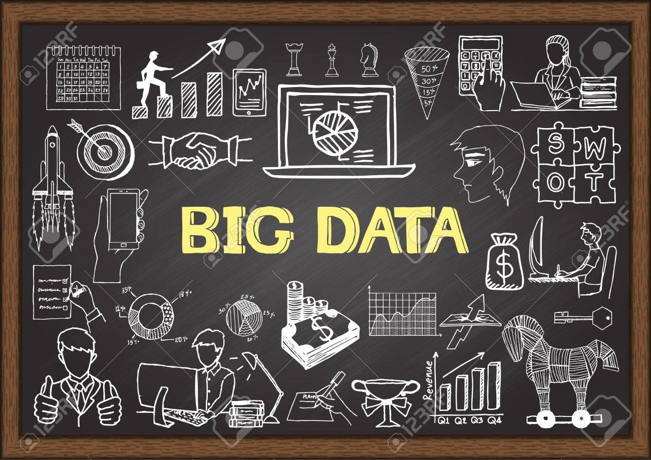 Business Doodles About Big Data On Chalkboard Royalty Free - Business Doodles About Big Data On Chalkboard Stock Vector business doodles about big data on chalkboard royalty free - business doodles about big data on chalkboard stock vector