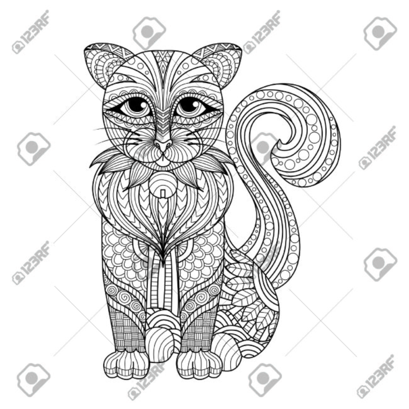 Dessin De Chat Pour La Page De Coloriage Chemise Design Effet Le Tatouage Et La Décoration