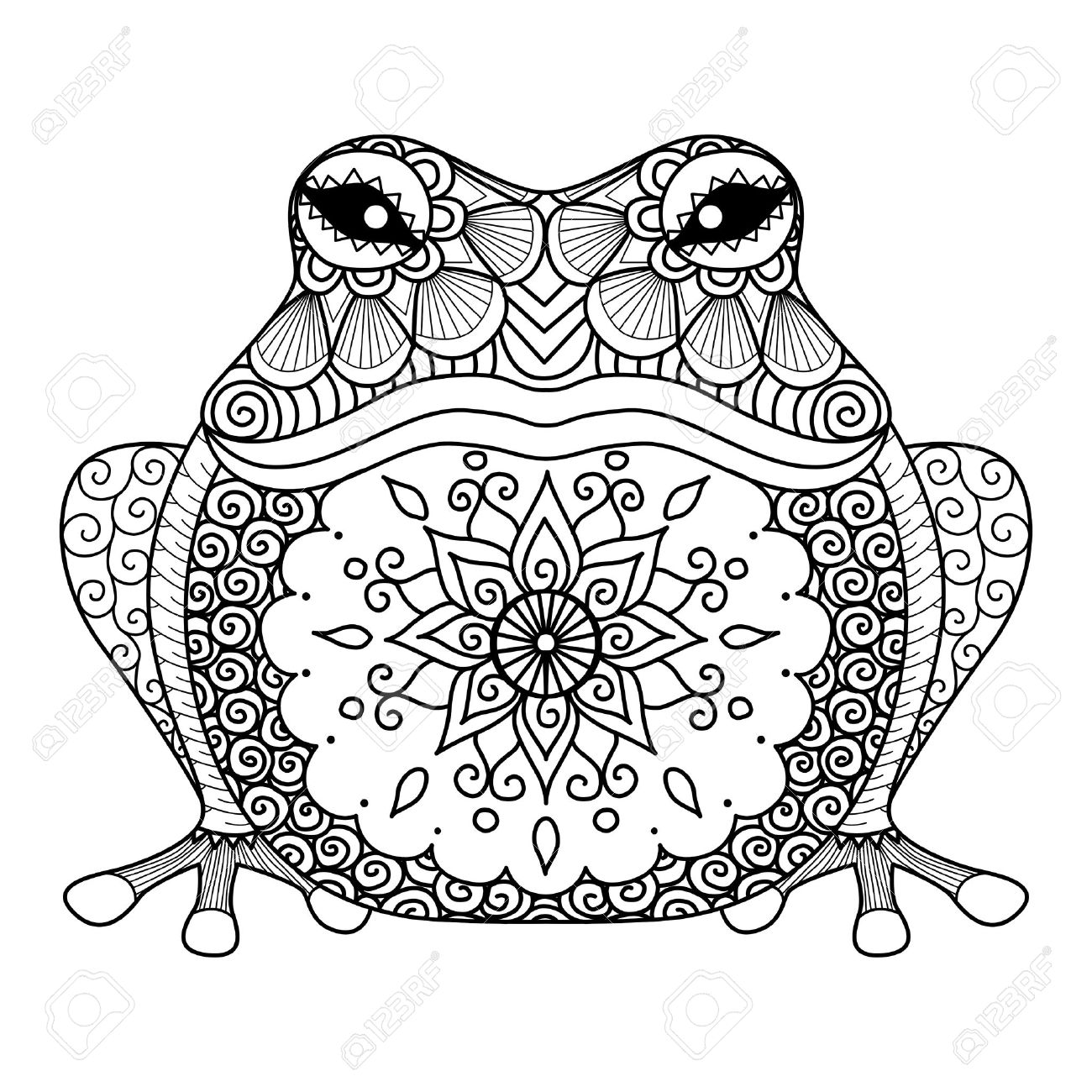 diseño de la rana para colorear ilustraciones vectoriales clip art