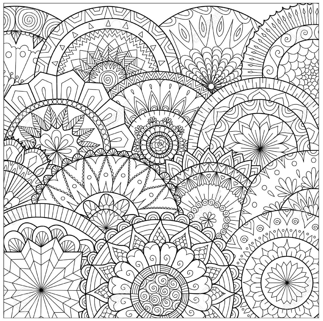 花と曼荼羅塗り絵大人 カード および他の装飾のためのラインアートします のイラスト素材 ベクタ Image 花と曼荼羅塗り絵大人 カード および他の装飾のためのラインアートします のイラスト素材 ベクタ Image
