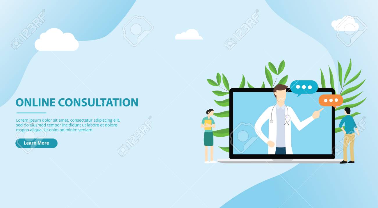 Online Doctor Consultations For Website Template Banner Design