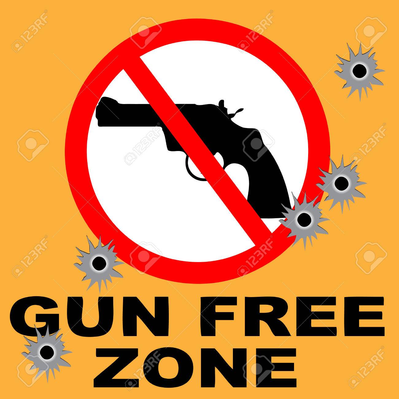 銃弾の穴と銃フリーゾーン記号のイラスト素材 ベクタ Image 398