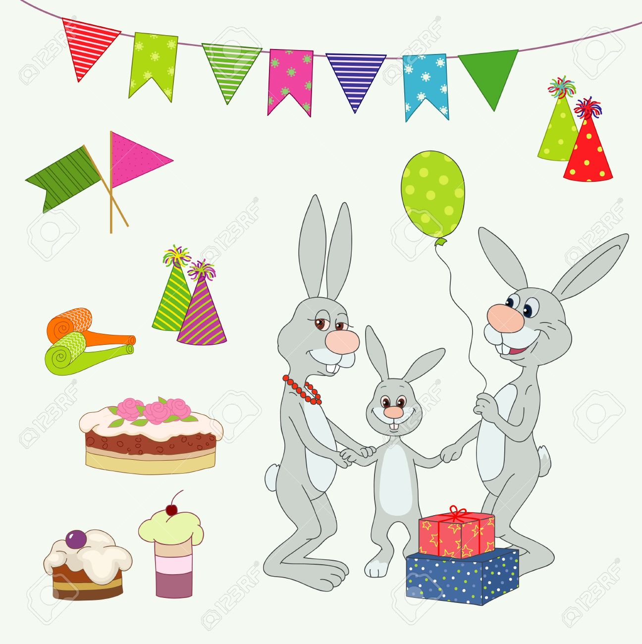 ミイラ パパとギフトのお誕生日おめでとう のイラスト素材 ベクタ Image