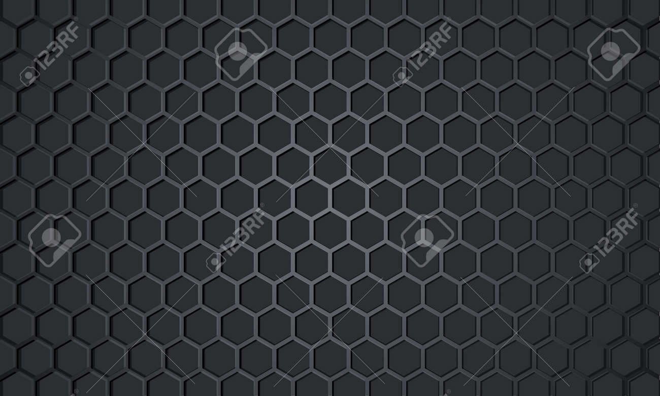 Dark Gray 3D Hexagon Carbon Fiber Metallic Textured Vector Background. Grey  Honeycomb Metal Texture Steel Background. Dark Gray Hexagonal 3D Metal  Texture. Web Design Template. Vector Illustration. Royalty Free SVG,  Cliparts, Vectors,