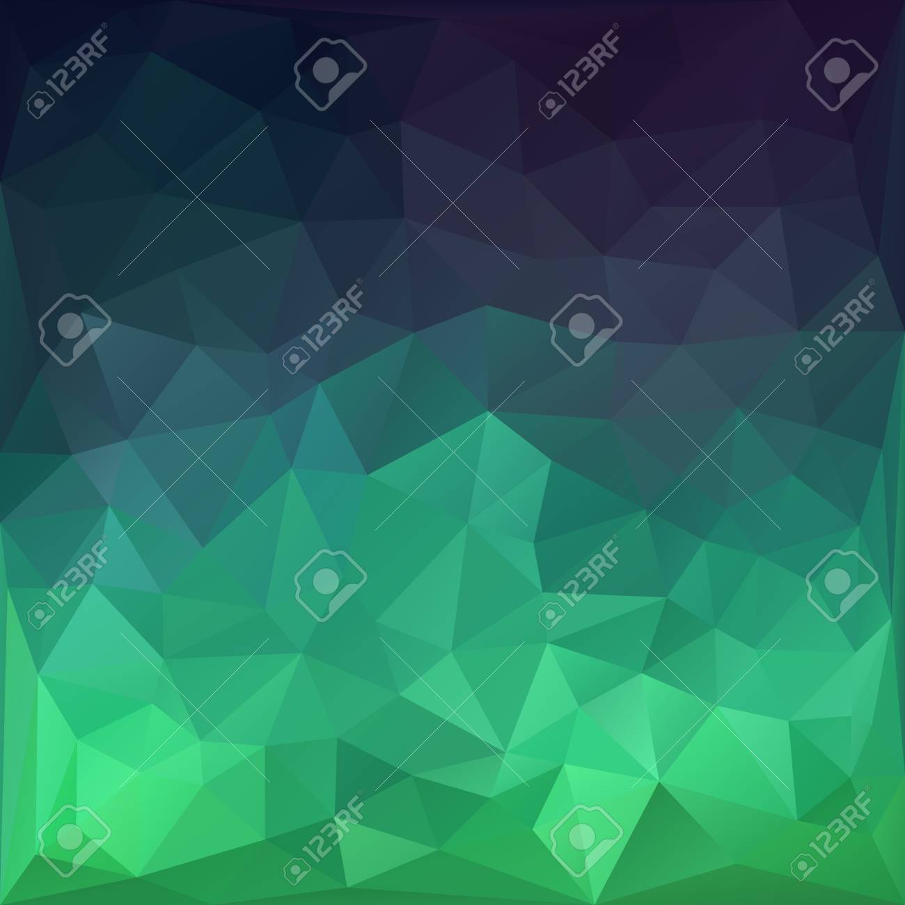 Emerald Green And Dark Blue Abstract Polygonal Background
