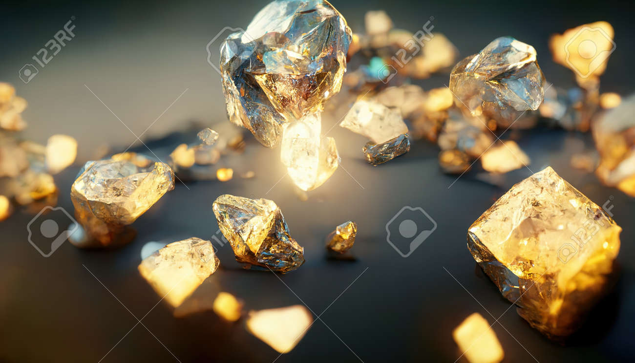 빛나는 보석 다이아몬드 결정 추상적인 배경. 아름다운 고급 벽지. 디지털 아트. 로열티 무료 사진, 그림, 이미지 그리고  스톡포토그래피. Image 189704397