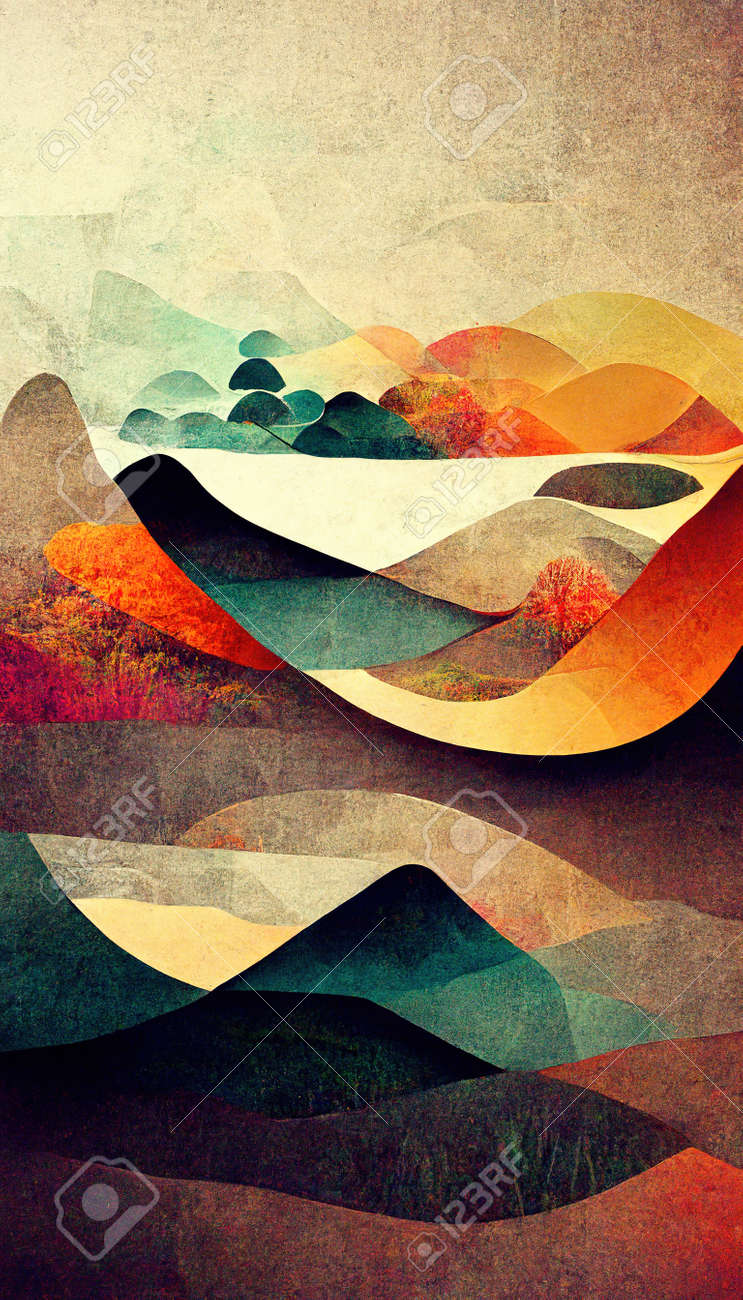 抽象アート作品 混合メディア カラフルな抽象的混合メディア