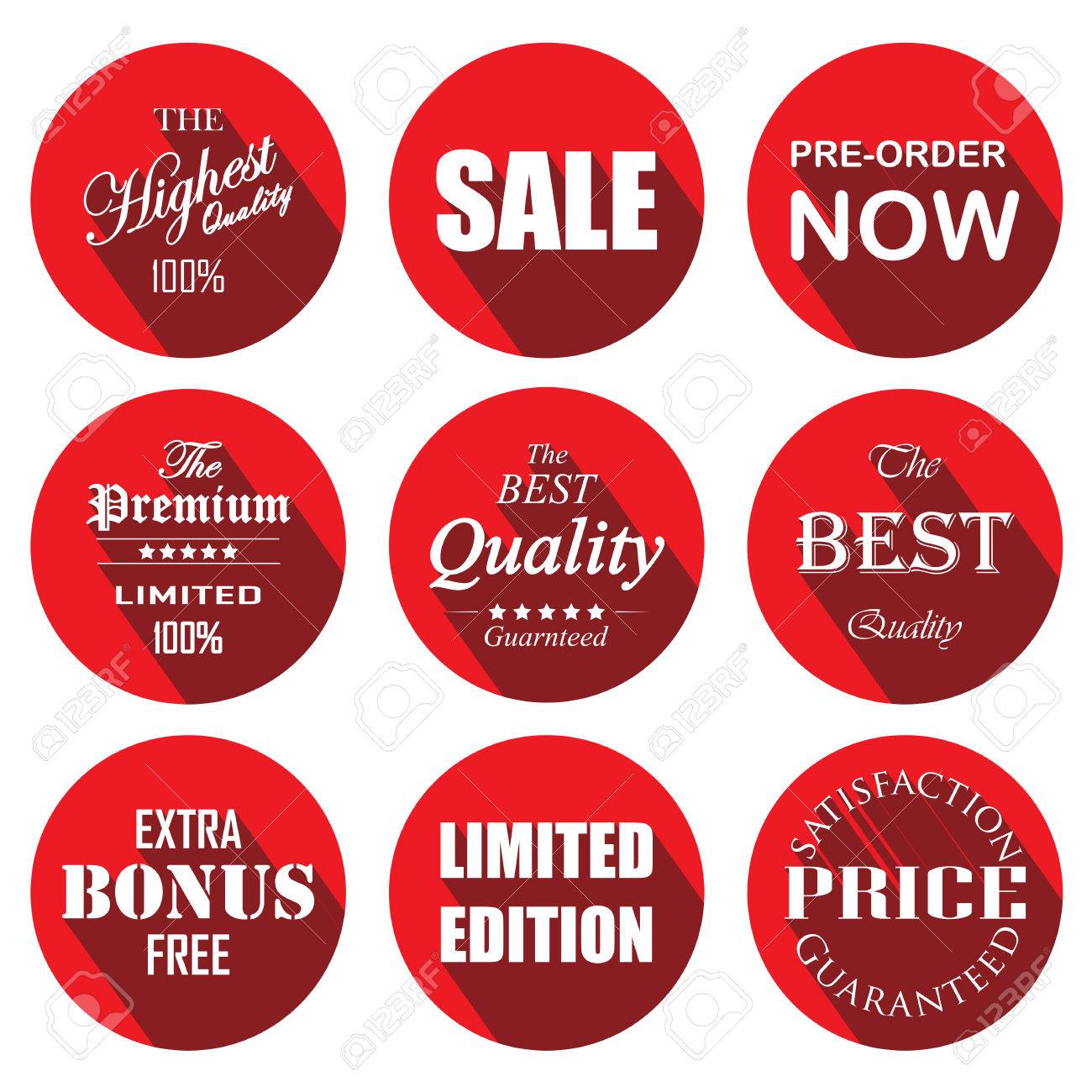 Big collection of red price tags stickers labels Vector Image