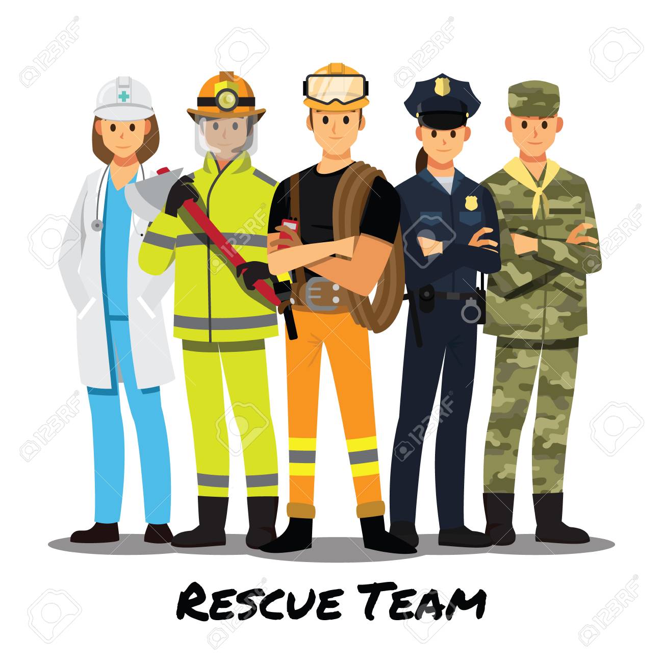 Rescue team cartoon character. - 108190960 Rescue team cartoon character. - 108190960