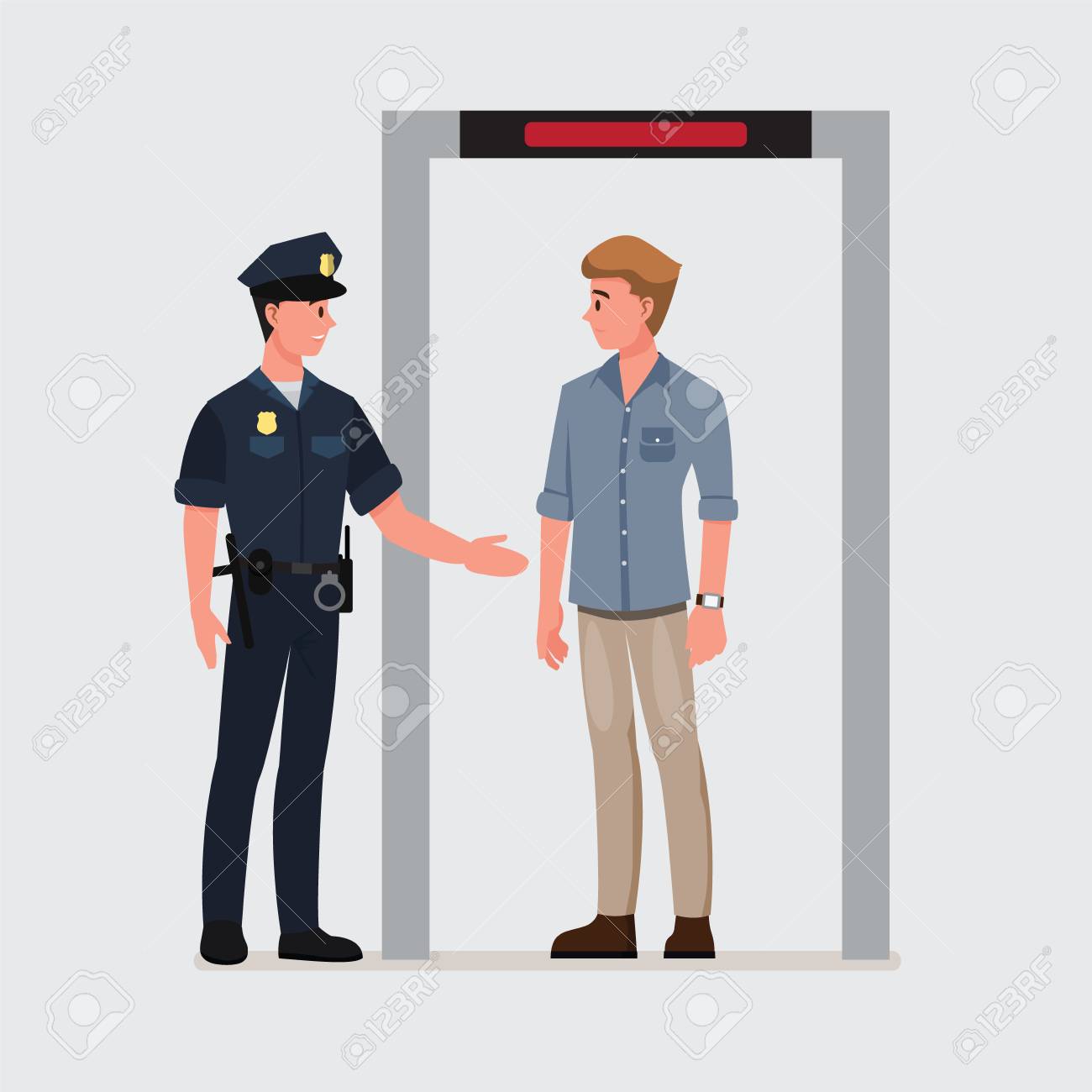 security agent at an airport check in gate vector illustration security agent