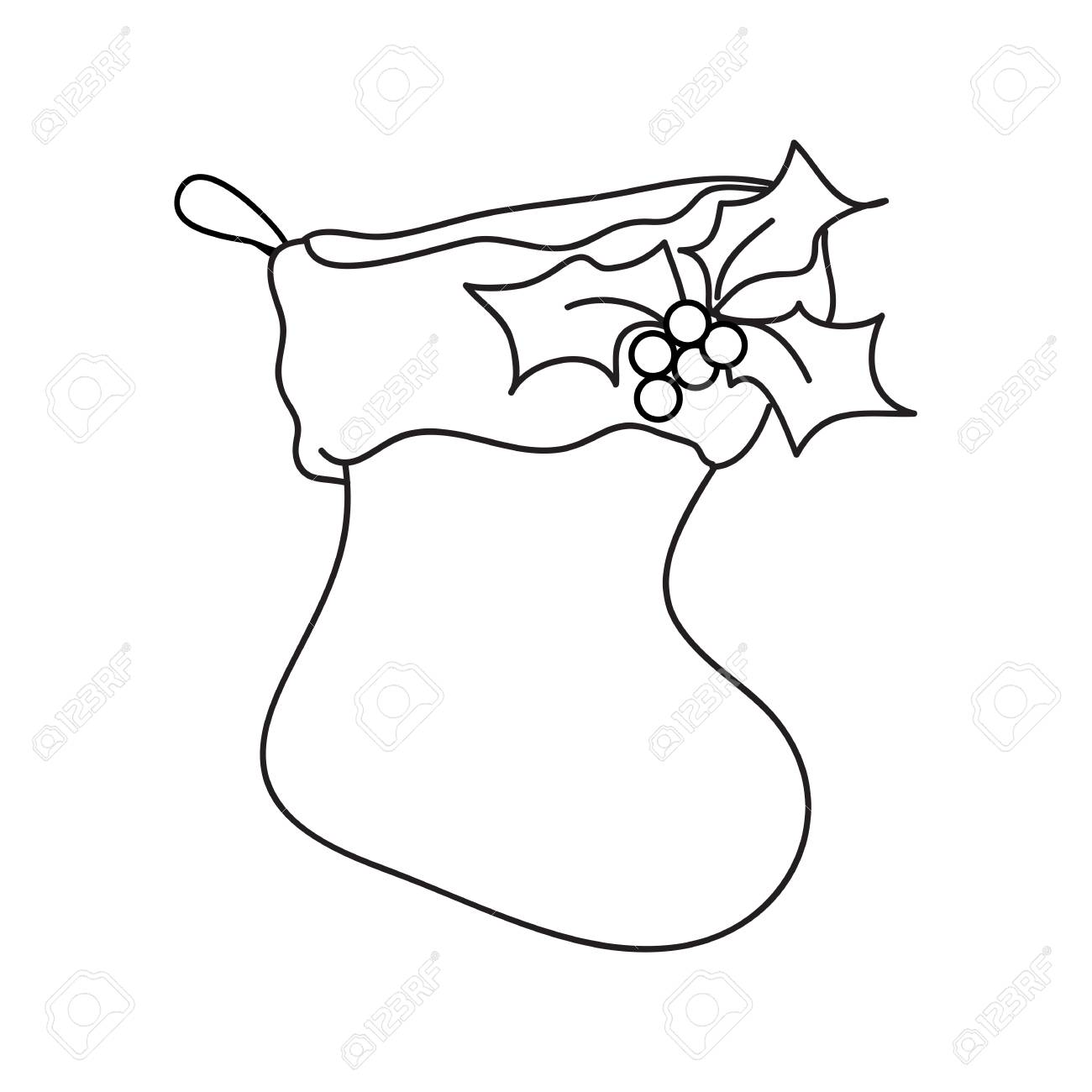 Santa Boots Outline Icon Symbol Design.